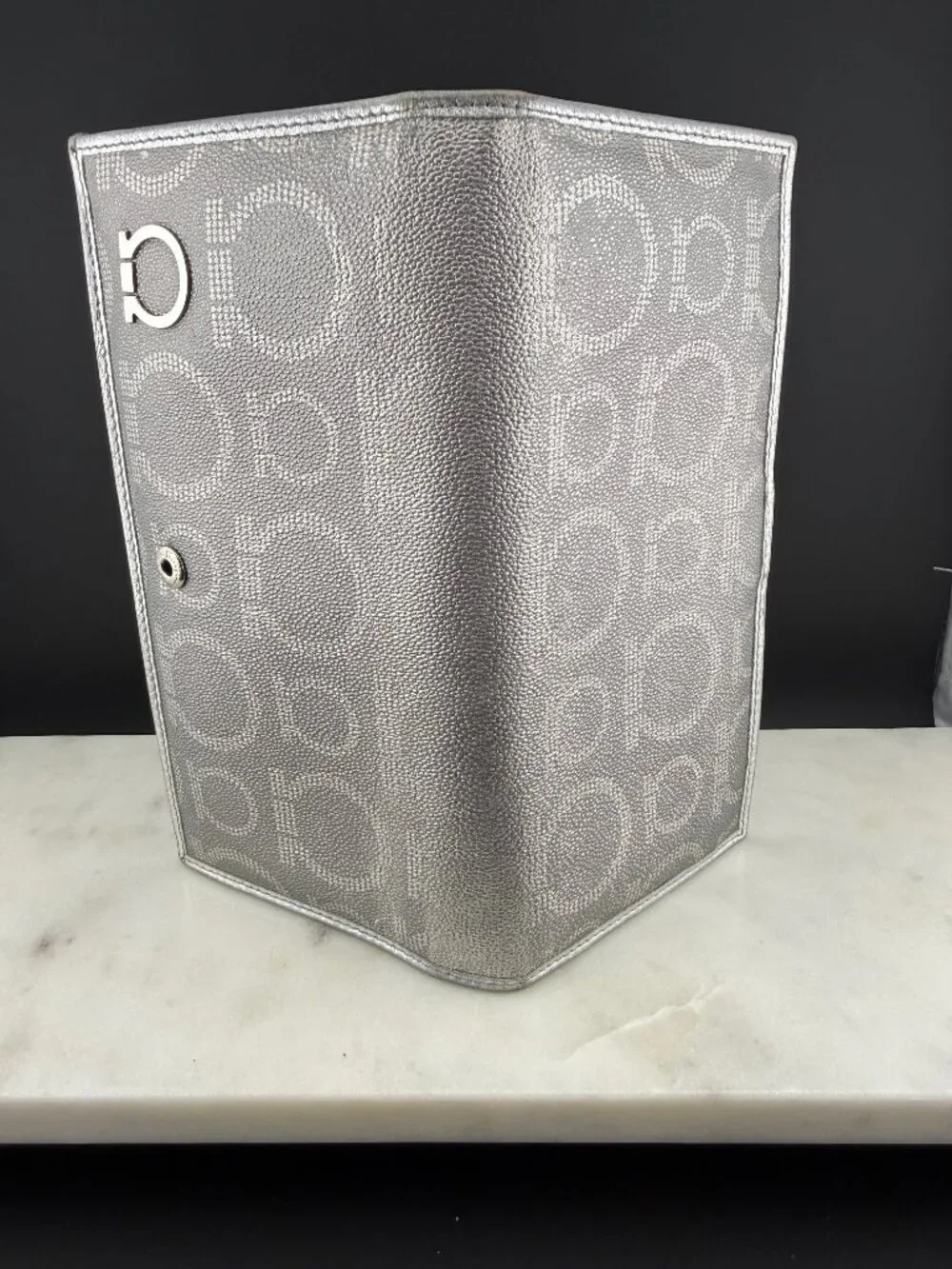 Vintage Salvatore Ferragamo Gancini Silver Wallet